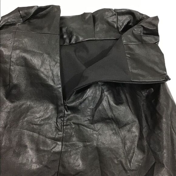 Ronny Kobo Angela Faux Leather Draped Pleated Mini Skirt New Size Small - Picture 6 of 10
